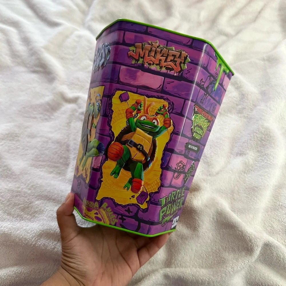 TMNT Mutant Mayhem Popcorn Tin 2023 | Collectible Movie Bucket | Michelangelo - Picture 1 of 6